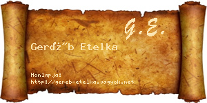 Geréb Etelka névjegykártya